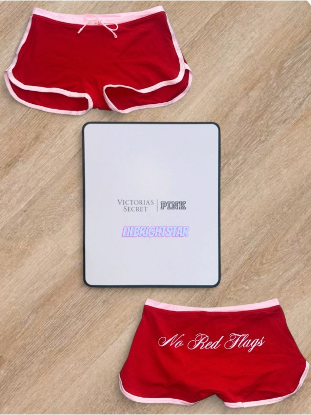 🚩No Red Flags Y2K Dorm Boyshorts PINK Victoria’s Secret Small NWT